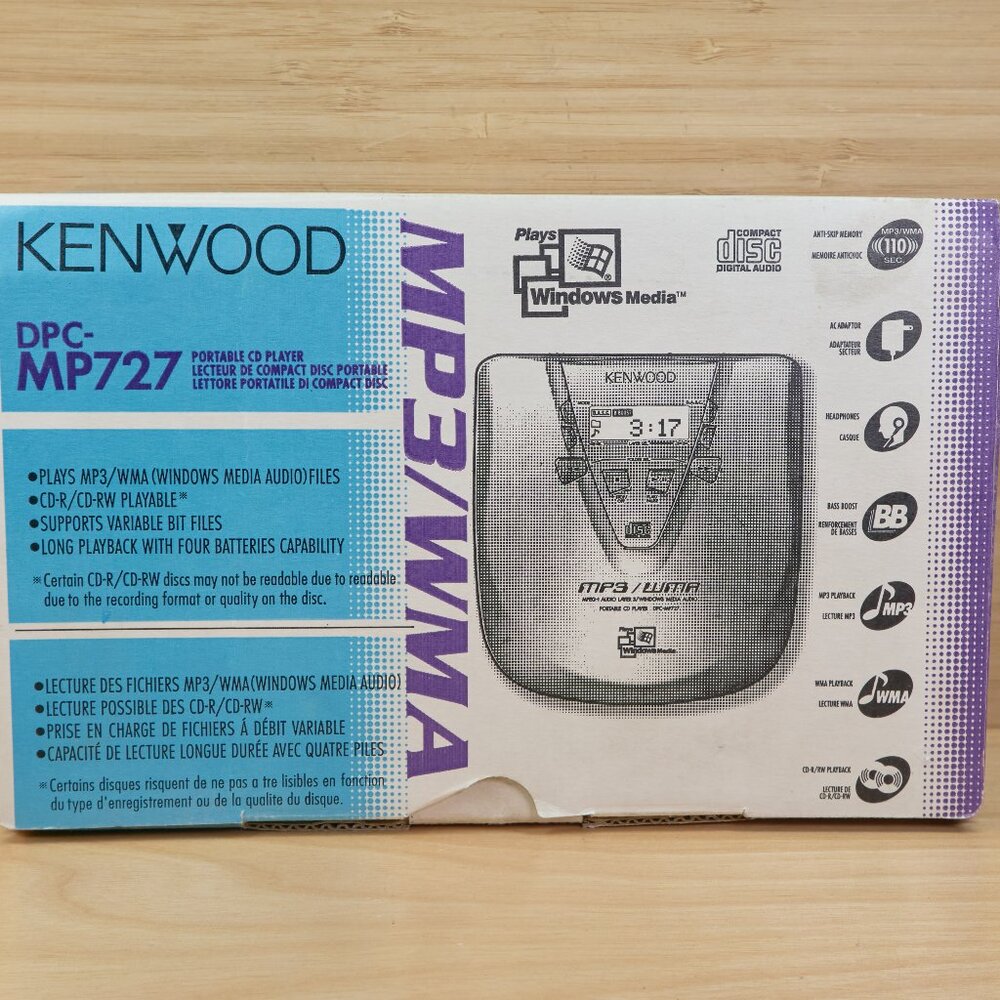Kenwood DPC‑MP727 Portable CD Player MP3/WMA / Tested & Working